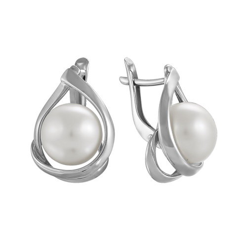 z2-8596 Серьги с жемчугом. Серебро 925. 