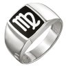 z1-8441-9 Печатка из серебра 925 пробы с родированием. Дева.Серебро 925. 
