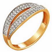 z1-8342 Кольцо с бриллиантовой россыпью. Золото 585.