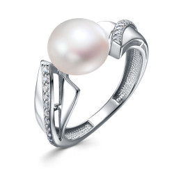 z1-11522 Кольцо с жемчугом. Серебро 925.