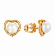 z2-8345 Пусеты с жемчугом. Золото 585.