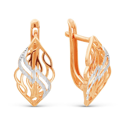 z2-8928 Серьги без вставок. Золото 585. 