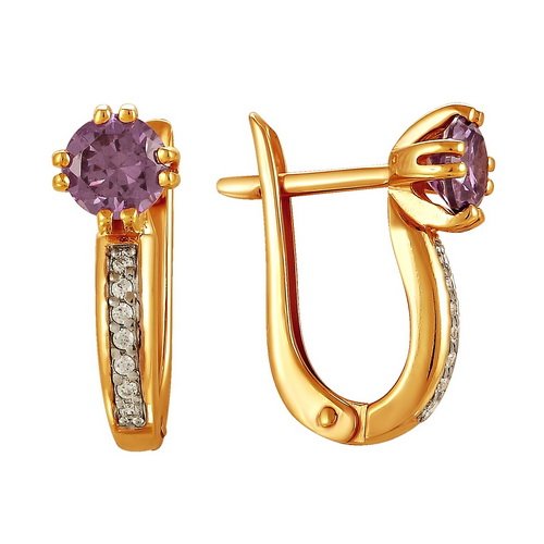 z2-8678 Серьги с полудрагоценными вставками. Золото 585. 