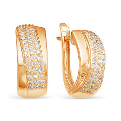 z2-9593 Серьги с фианитами. Золото 585.