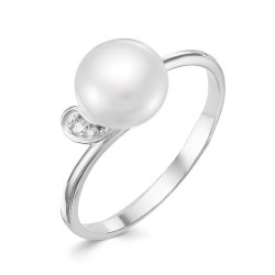 z1-9755 Кольцо с жемчугом. Серебро 925.