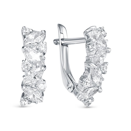 z2-9967 Серьги с фианитами. Серебро 925. 