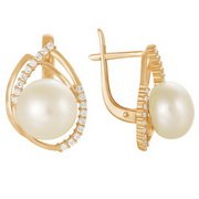 z2-7848 Серьги с жемчугом. Золото 585. 