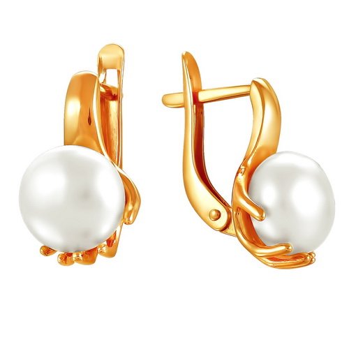 z2-8597 Серьги с жемчугом. Золото 585. 