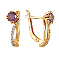 z2-8673 Серьги с полудрагоценными вставками. Золото 585.