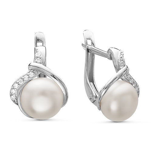 z2-9376 Серьги с жемчугом. Серебро 925. 