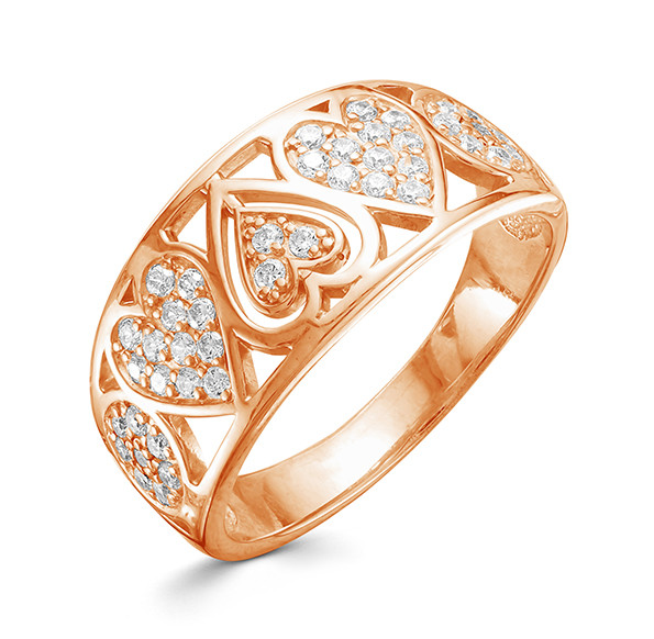z1-9529 Кольцо с фианитами. Золото 585.  