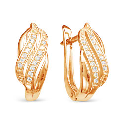 z2-9594 Серьги с фианитами. Золото 585.