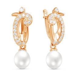 z2-9607 Серьги с жемчугом. Золото 585.