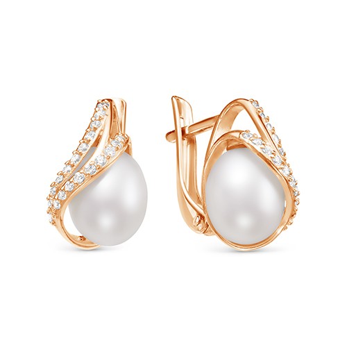 z2-9992 Серьги с жемчугом. Золото 585. 