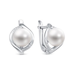 z2-10036 Серьги с жемчугом. Серебро 925.
