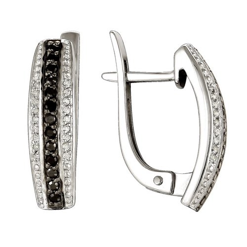 z2-8481 Серьги с фианитами. Серебро 925. 