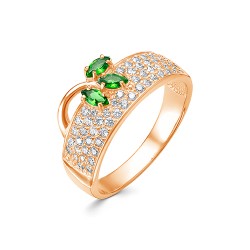 z1-10121 Кольцо с фианитами. Золото 585.