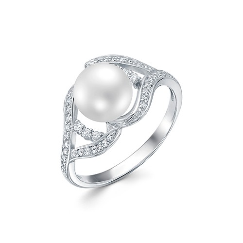 z1-10162 Кольцо с жемчугом. Серебро 925. 