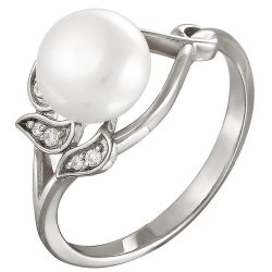 z1-8525 Кольцо с жемчугом. Серебро 925.