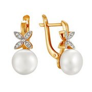 z2-8580 Серьги с жемчугом. Золото 585. 