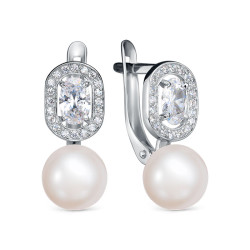 z2-11480 Серьги с жемчугом. Серебро 925.