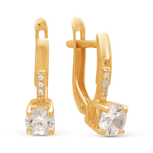 z2-8977 Серьги с фианитами. Золото 585. 