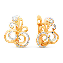 z2-8937 Серьги без вставок. Золото 585.