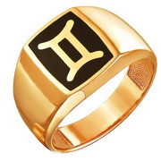 z1-8441-6 Печатка со знаком зодиака. Золото 585.  