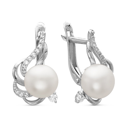z2-9377 Серьги с жемчугом. Серебро 925. 