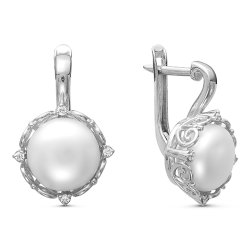 z2-9474 Серьги с жемчугом. Серебро 925.
