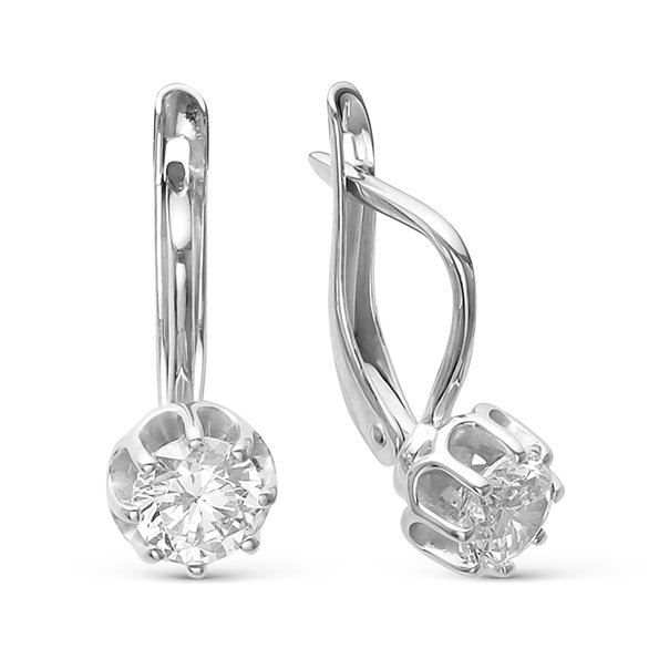 z2-9558 Серьги с фианитами. Серебро 925. 