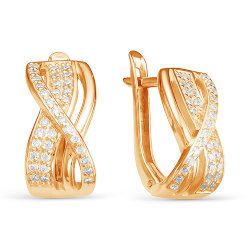 z2-9591 Серьги с фианитами. Золото 585.