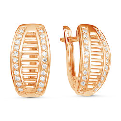 z2-9516 Серьги с фианитами. Золото 585.