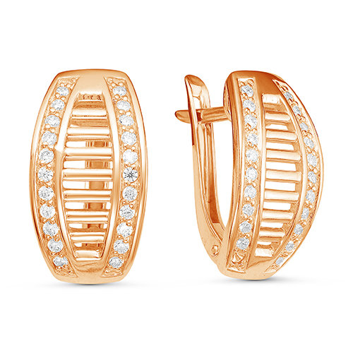 z2-9516 Серьги с фианитами. Золото 585. 