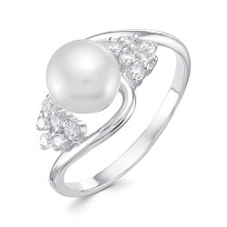 z1-9655 Кольцо с жемчугом. Серебро 925.
