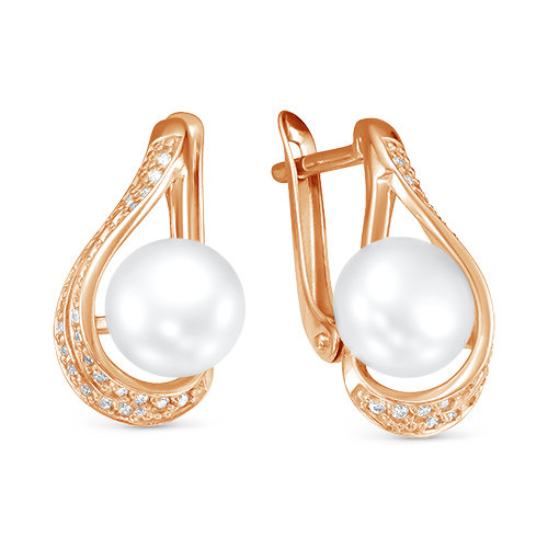 z2-9714 Серьги с жемчугом. Золото 585. 