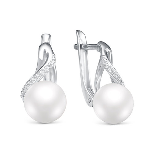 z2-9874 Серьги с жемчугом. Серебро 925. 