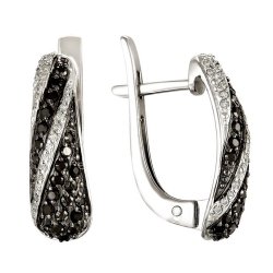 z2-8484 Серьги с фианитами. Серебро 925.