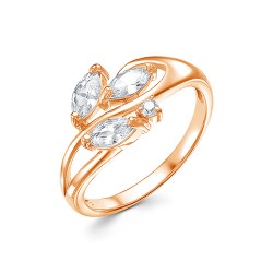 z1-10120 Кольцо с фианитами. Золото 585.