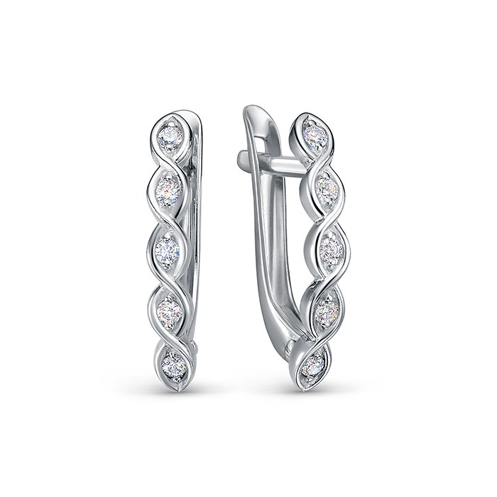 z2-10531 Серьги с фианитами. Серебро 925. 