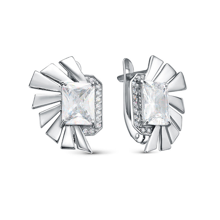 z2-11136 Серьги с фианитами. Серебро 925. 