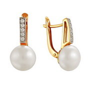 z2-8594 Серьги с жемчугом. Золото 585. 