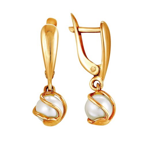 z2-8340 Серьги с жемчугом. Золото 585. 