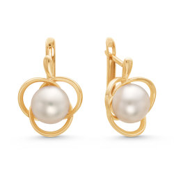 z2-9141 Серьги с жемчугом. Золото 585.