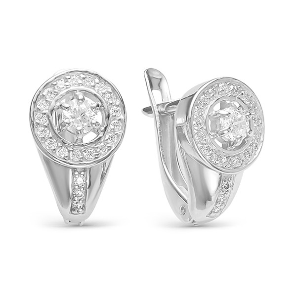 z2-9564 Серьги с фианитами. Серебро 925.  