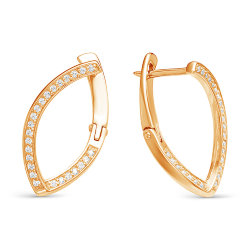 z2-9592 Серьги с фианитами. Золото 585.