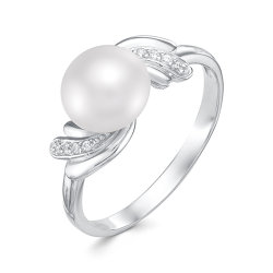 z1-9715 Кольцо с жемчугом. Серебро 925.