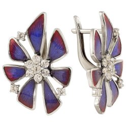 z2-8097 Серьги с эмалью. Серебро 925.