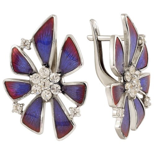 z2-8097 Серьги с эмалью. Серебро 925. 