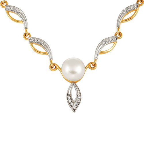 z4-011 Колье с жемчугом. Серебро 925. 